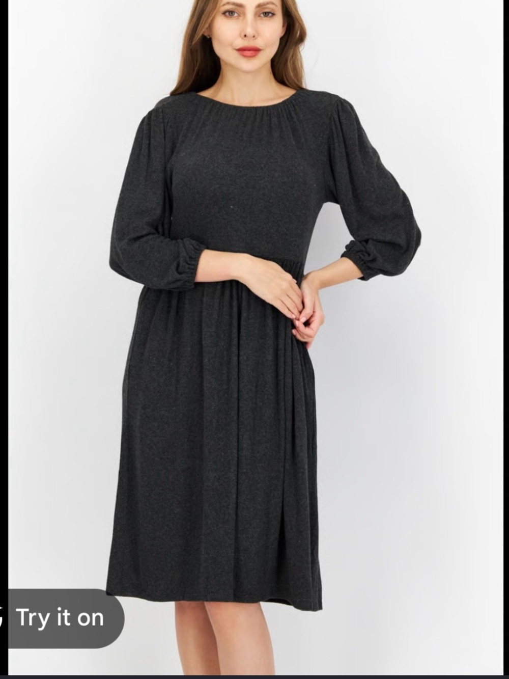 Anthropologie Velvet by Graham & Spencer Scarlet Dark Gray Soft Sweater Dress